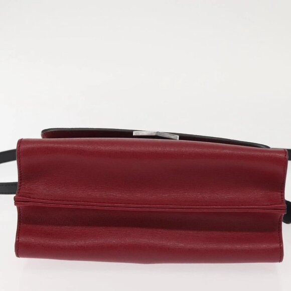 FENDI Demi Jour Bag Bugs Monster Hand Bag Leather 2way Red Silver Auth BA5782 - Picture 7 of 16